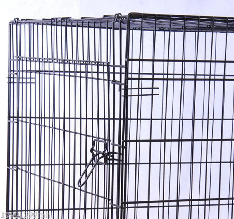 PawHut 36-inch Two Door Folding Metal Dog Crate Cage Kennel with Divider