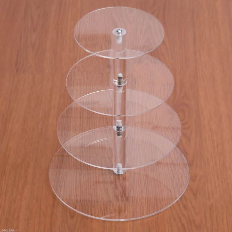 HomCom 6 Tier Cupcake Stand Circle Acrylic Wedding Party Cake Stand Bakeware, Transparent