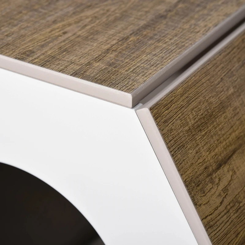 PawHut Cat Tree with Jute Scratching Post and Hanging Balls 44.5" H, Brown & White