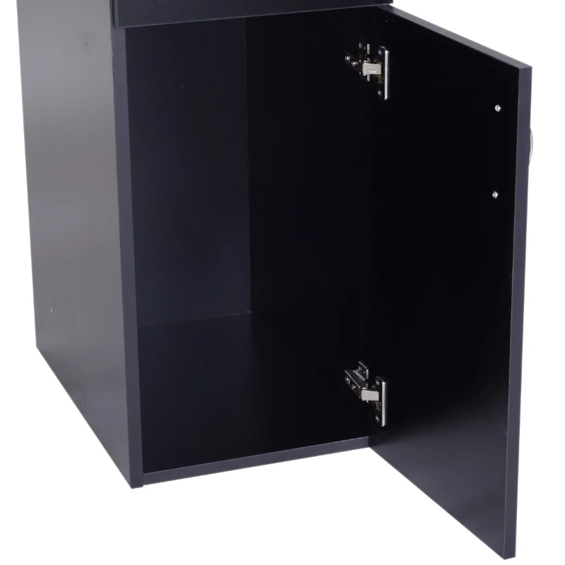 HOMCOM Computer Desk PC Workstation Table with Storage Shelves Drawer and Keyboard Tray, Black