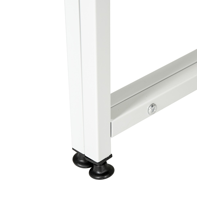 HOMCOM 94.5in Industrial Double Computer Desk with Hutch and Storage Shelves, Extra Long Two Person Home Office Desk, Writing Table Workstation for 2 People with CPU Stand, Oak Wood Grain