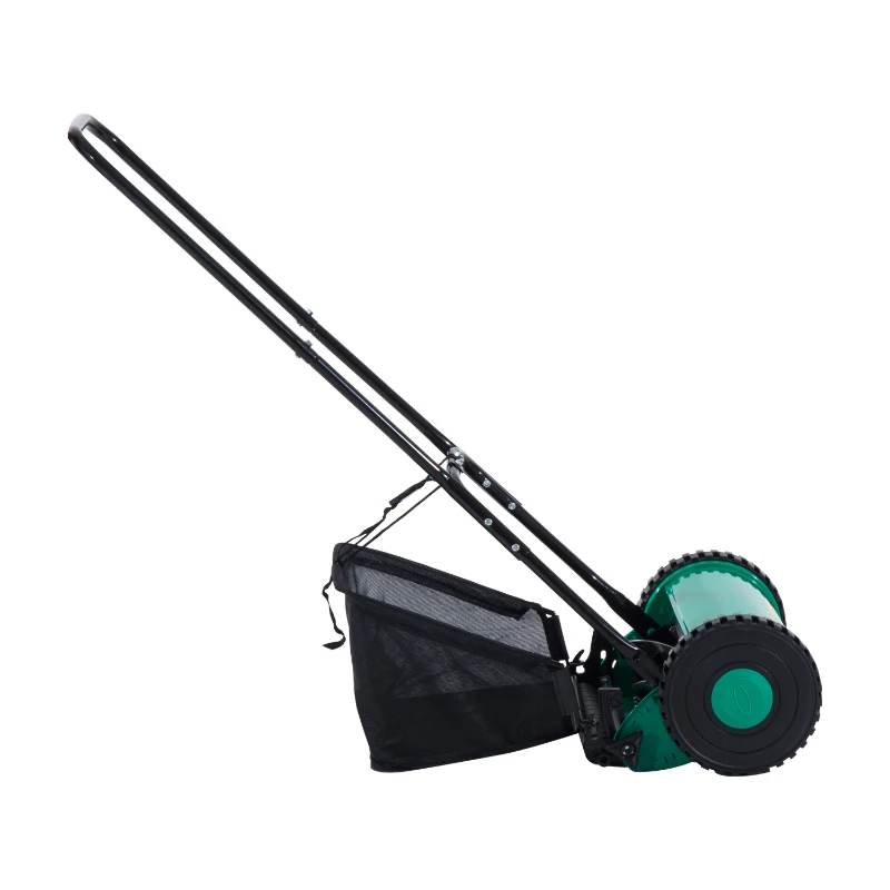 Outsunny 12" Manual Push 5-Blade Lawn Mower with Grass Catcher Bag