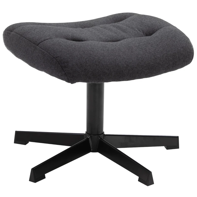 HOMCOM Fabric Recliner with Footrest - Modern Elegant Reclining with Sturdy Metal Base - Thick Padded Cushion - Dark Grey