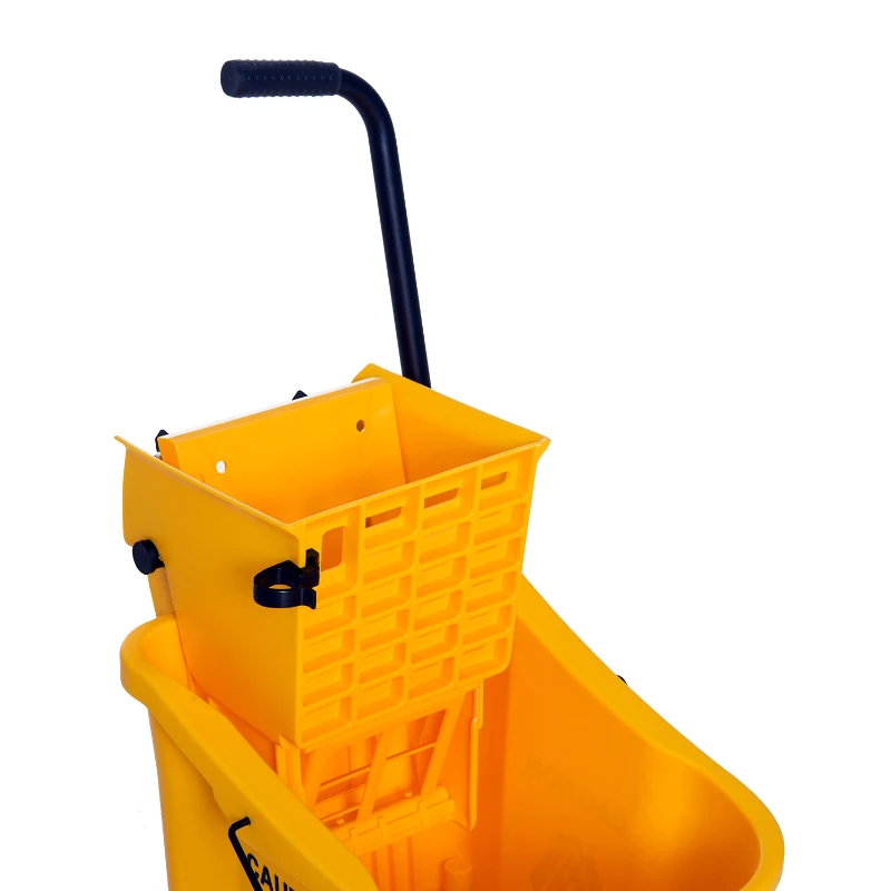 HomCom 38 Quart Commercial Janitorial Rolling Industrial Mop Bucket with Wringer