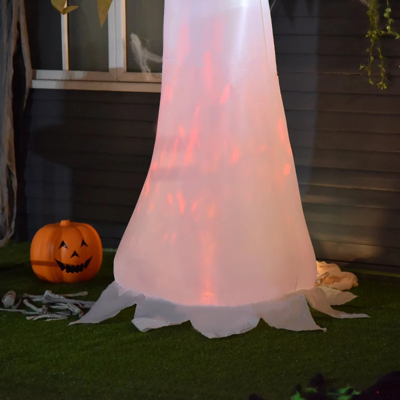 HOMCOM 8' Halloween Inflatable Ghost Yard Decoration for Indoors & Outdoors with Evil Fire Flame LED Lights