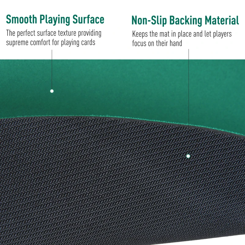 Soozier 71" x 36" Rubber 8 Player Oval Non-Slip Poker Table Top Mat with Carry Bag