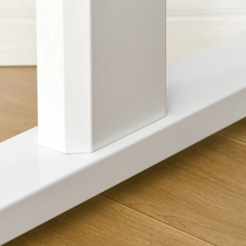 Vinsetto 65.75" Adjustable Height Standing Desk, V-Shaped Computer Desk Workstation for Home, Office, White