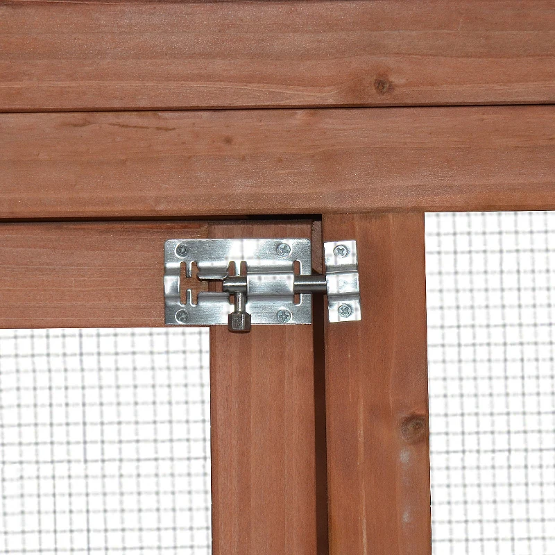 PawHut 71" Wooden Backyard Chicken Coop Hen House With Outdoor Run And Nesting Box