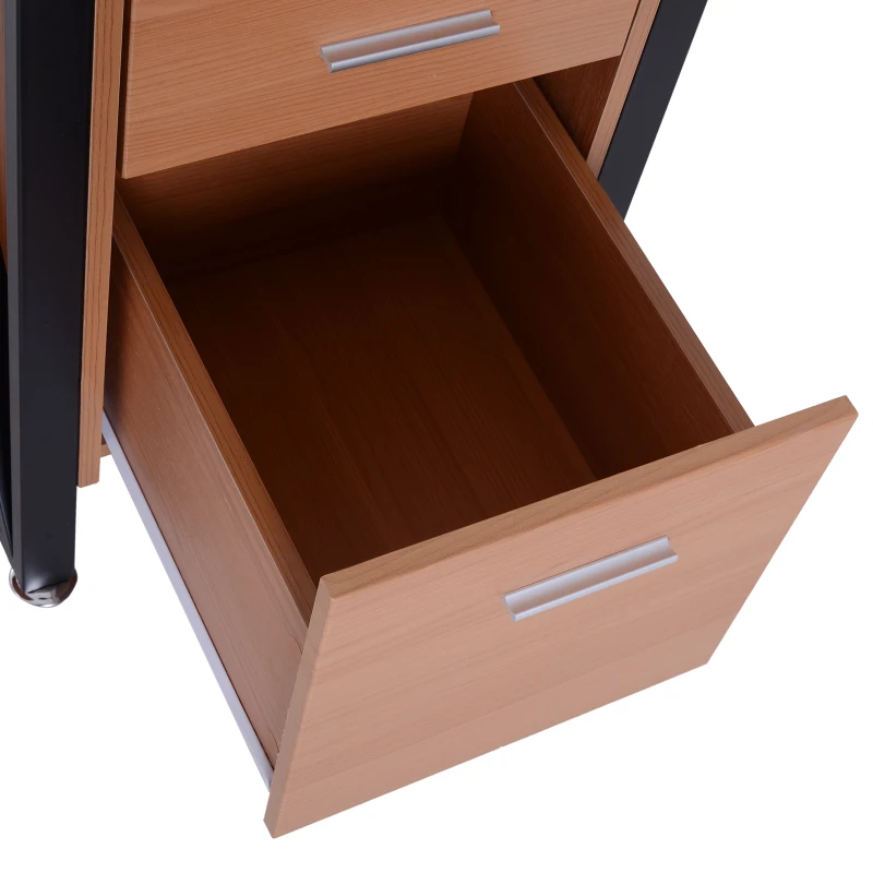 HomCom 50" Industrial Lift Top Standing Computer Desk with Storage - Black / Oak