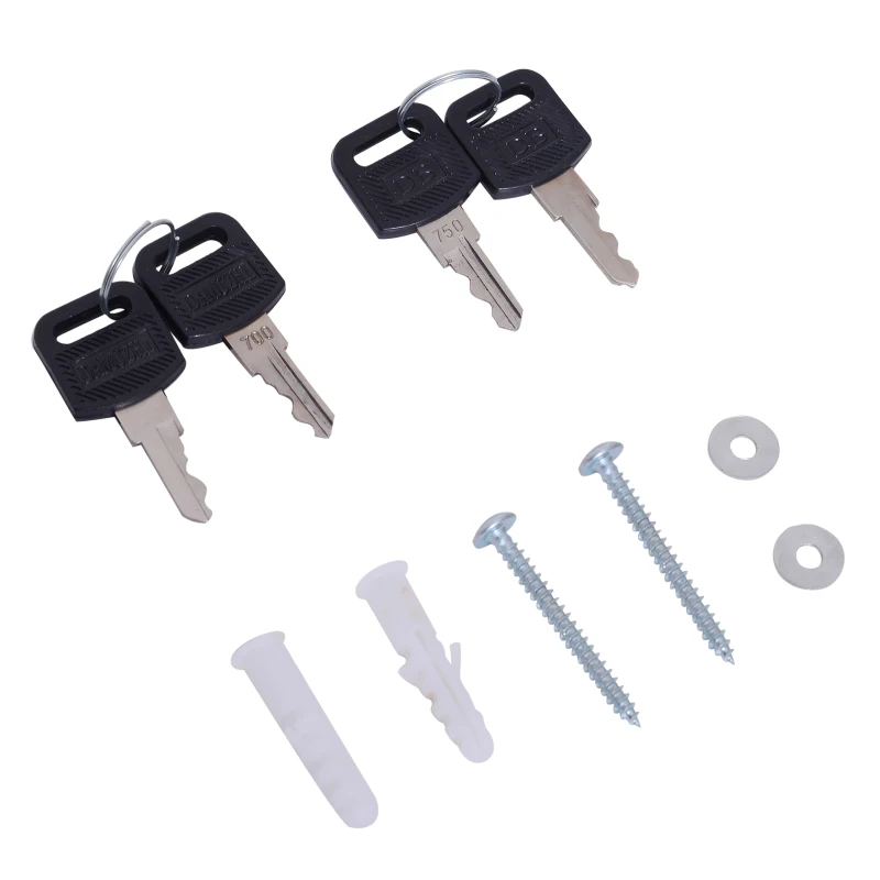 Vinsetto 71" 2 Tier Freestanding Steel Metal Lockable Employee Wall Locker Storage Cabinet - Black