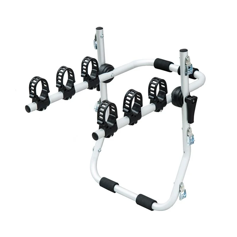 Aosom Aluminum Three Bike Trunk Mount Bicycle Carrier Rack - Silver
