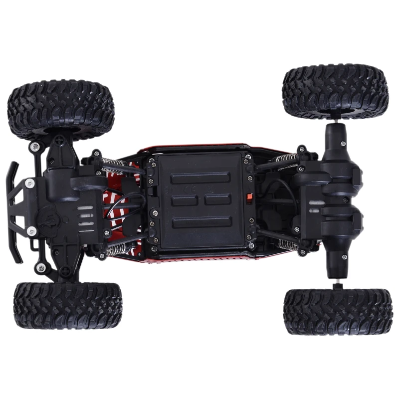 Aosom 1:16 Scale 2.4Ghz 4WD RC Rock Crawler Off-Road Electric Monster Truck - Red
