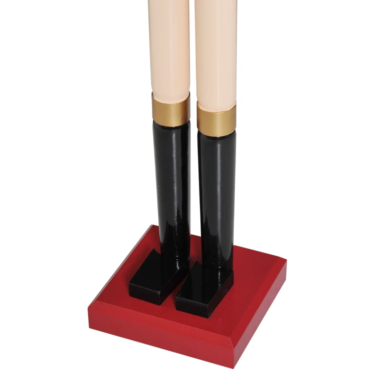 Open Box HOMCOM 42" Wooden Traditional Nutcracker King Figure with Scepter - Wine Red