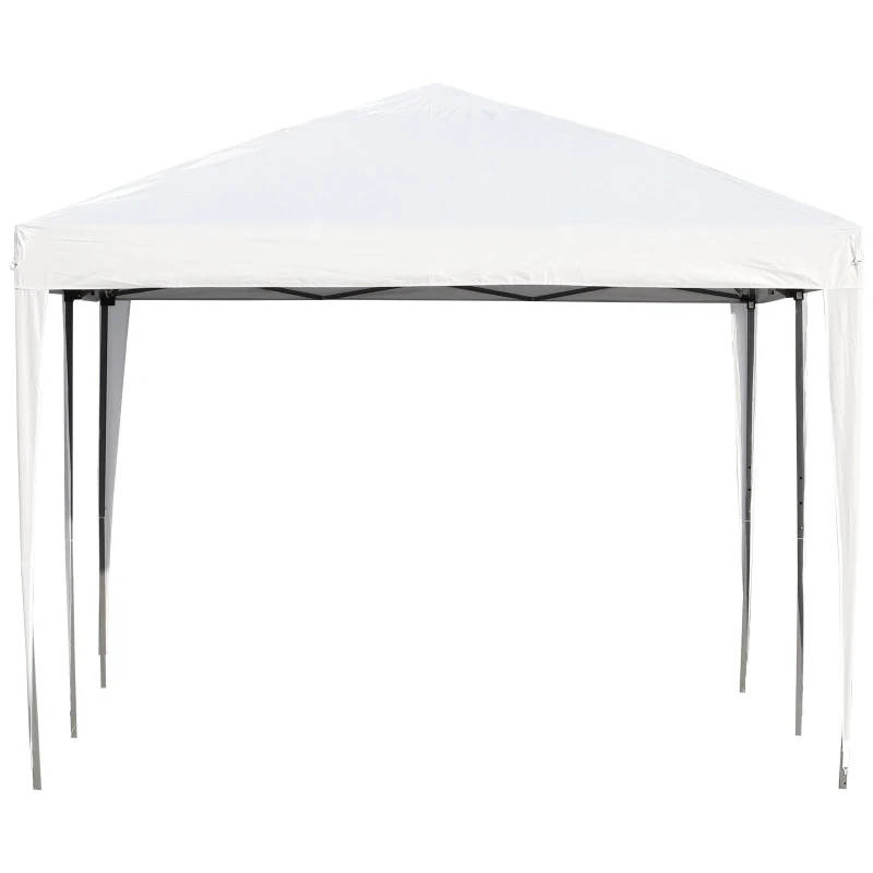 Open Box Outsunny 10x20 Pop Up Canopy Outdoor Instant Shelter Gazebo Party Tent with Carrying Bag and 2-Tier Roof - White