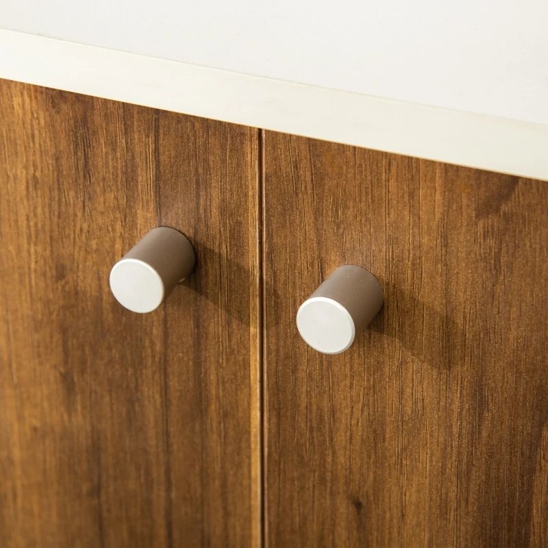 PawHut Cat Litter Box Enclosure Hidden Cat Furniture w/ Adjustable Shelf Magnetic Door