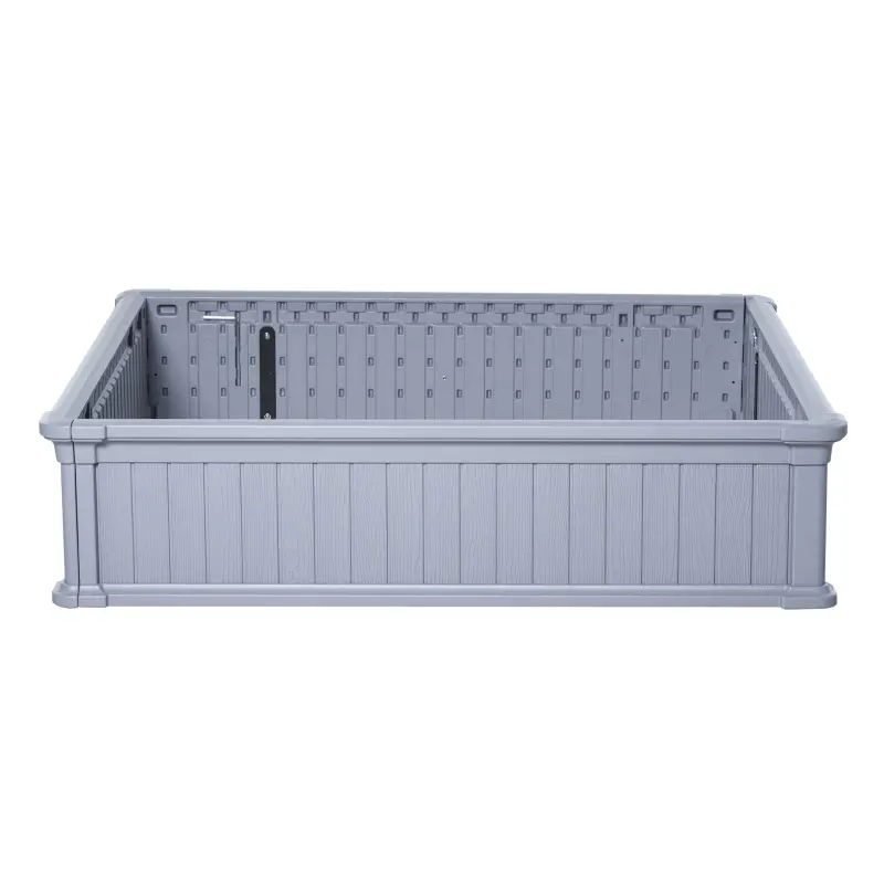 Outsunny 48" x 48" x 12" Raise Garden Bed Kit, Raised Planter Box, Above Ground Garden for Flowers, Herb, Vegetables with Easy Assembly, Gray