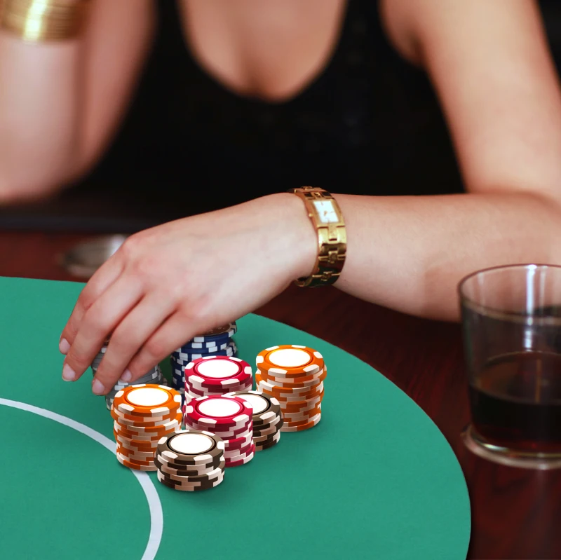 Soozier 71" x 36" Rubber 8 Player Oval Non-Slip Poker Table Top Mat with Carry Bag