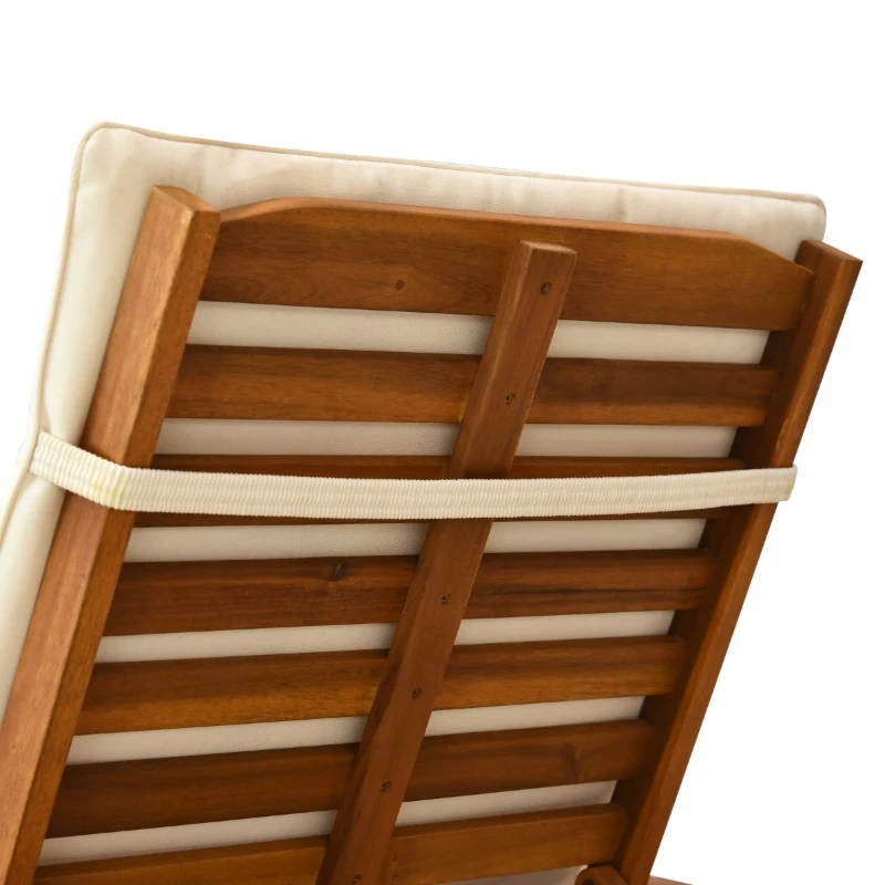 Outsunny Reclining Relaxing Chaise Lounge Chair with 4-Level Adjustable Backrest & Convenient Pull-Out Side Tray