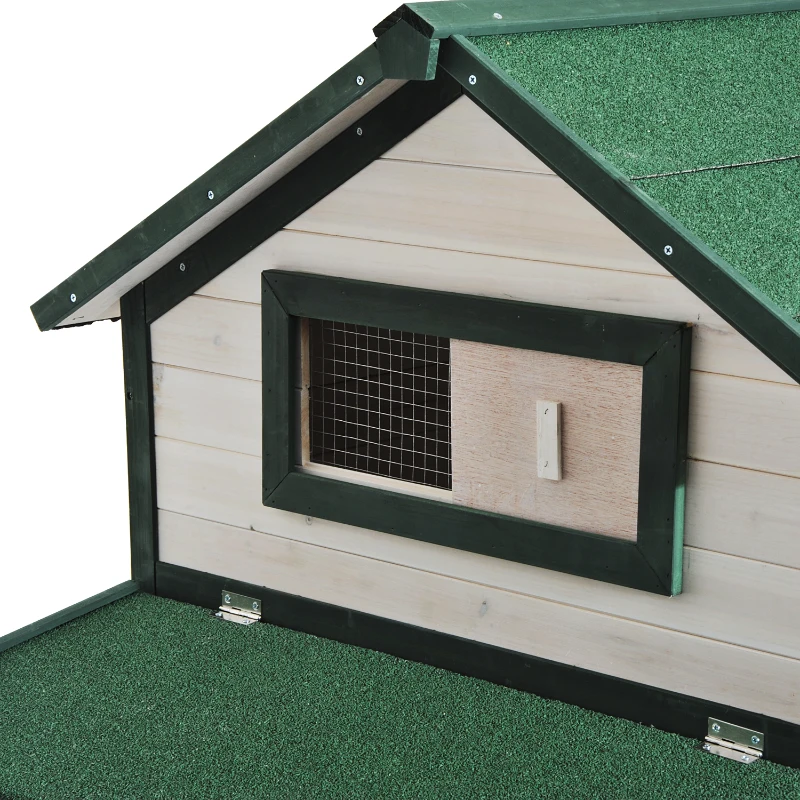 PawHut 100" Portable Wooden Chicken Coop Kit With Wheels, Run And Nesting Box 