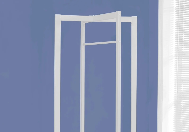 Monarch 72" Contemporary Modern Metal Framed Free Standing Coat Rack - White Finish