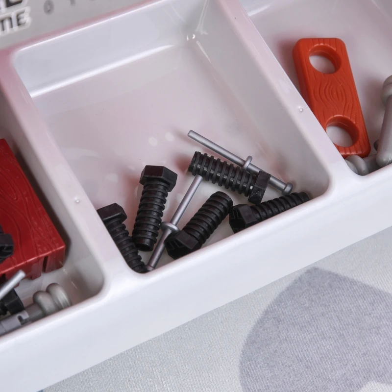 Qaba Kids Tool Workbench, Pretend Play Construction Workshop with 46 Realistic Toy Tools for Kids Ages 3 years