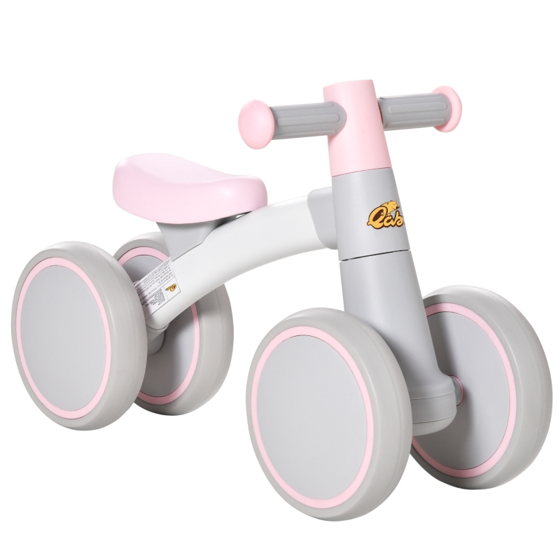 Qaba Small No Pedal Balance Bike Walker for Toddlers, Kids Quick Release Toy Bicycle