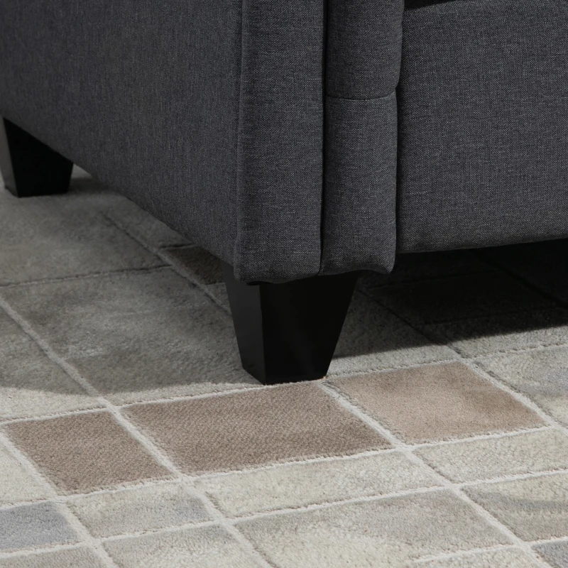 HOMCOM 2-Seater Oversize Loveseat Linen Fabric Sofa Couch 72.8 Inches with Rubberwood Legs & Rolled Arms for Living Room, Grey