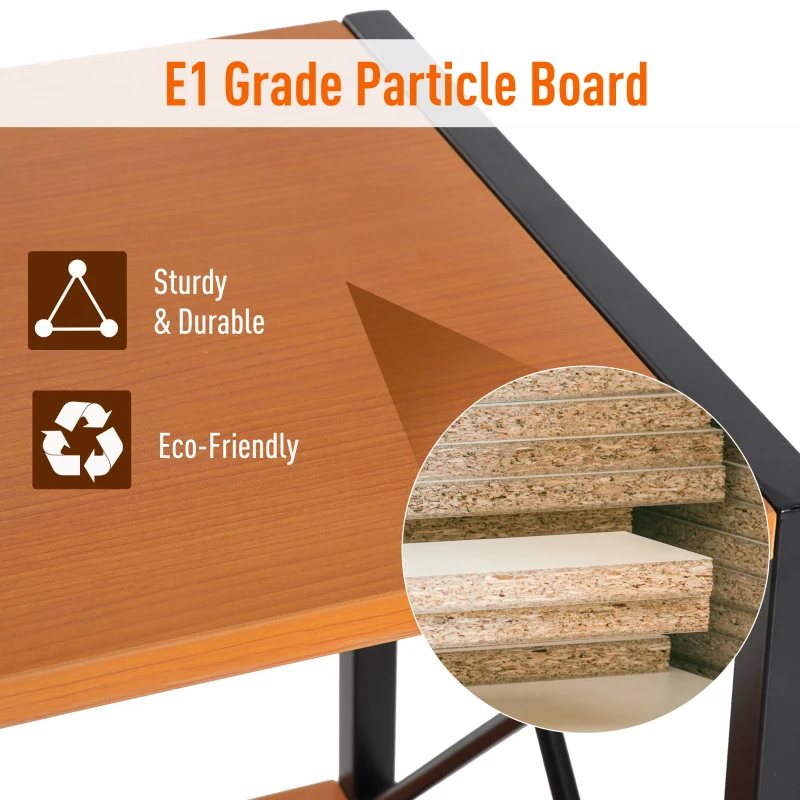 HomCom 3 Tier Wood X-Frame End Table - Black