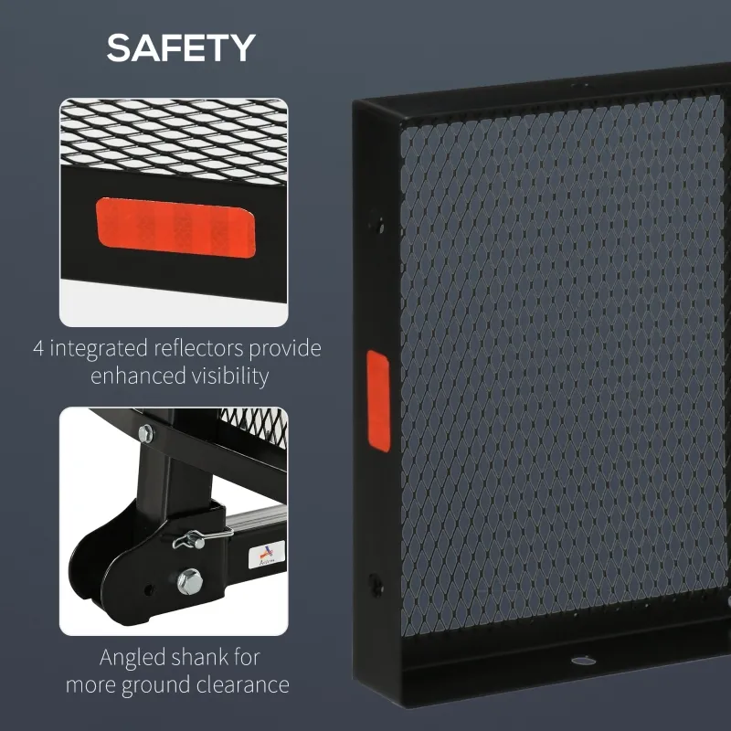 Aosom Hitch Mount Cargo Carrier, 59''x19''x5'' Folding Luggage Basket with 350 lbs Capacity Fits 2'' Receiver for Car SUV