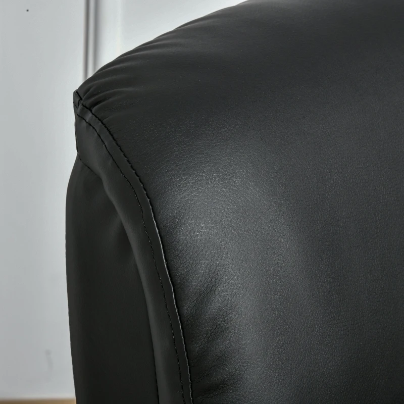 HOMCOM Manual Recliner, Swivel Lounge Armchair with Side Pocket, Footrest and Cup Holder for Living Room, Black