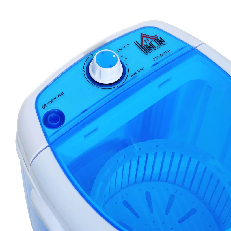 HomCom 2-In-1 Electric 5.5 Pound Capacity Mini Portable Washing Machine And Air Spin Dryer - Blue