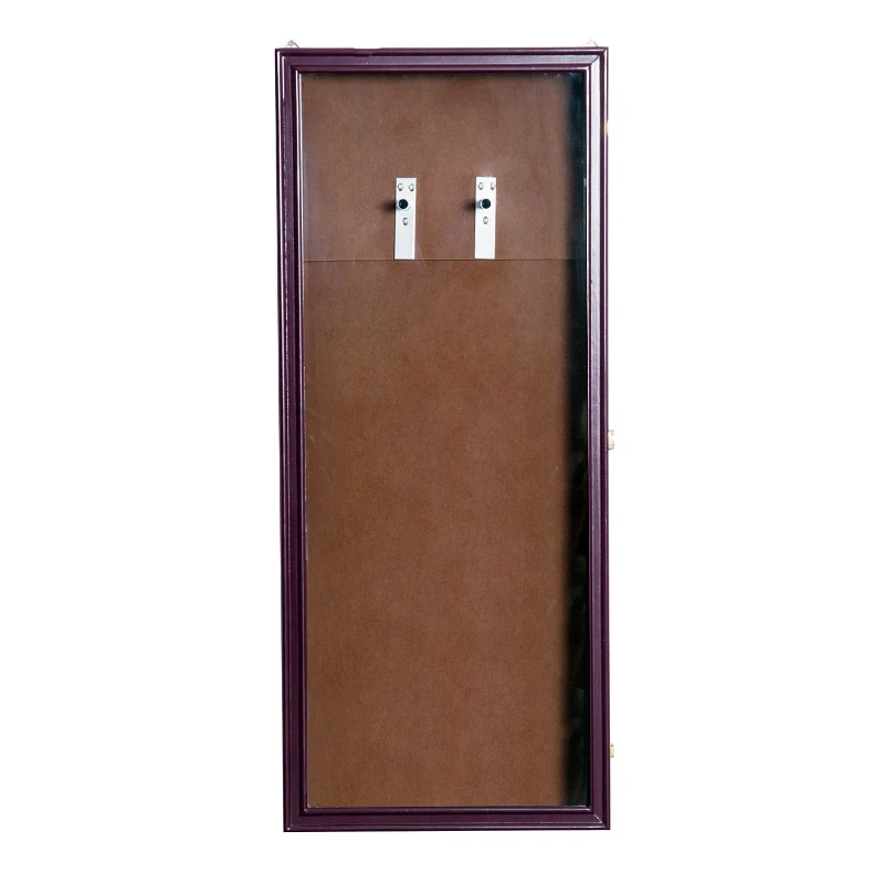 HomCom Wall Mounted Lockable Guitar Security Shadow Box Display Case - Brown