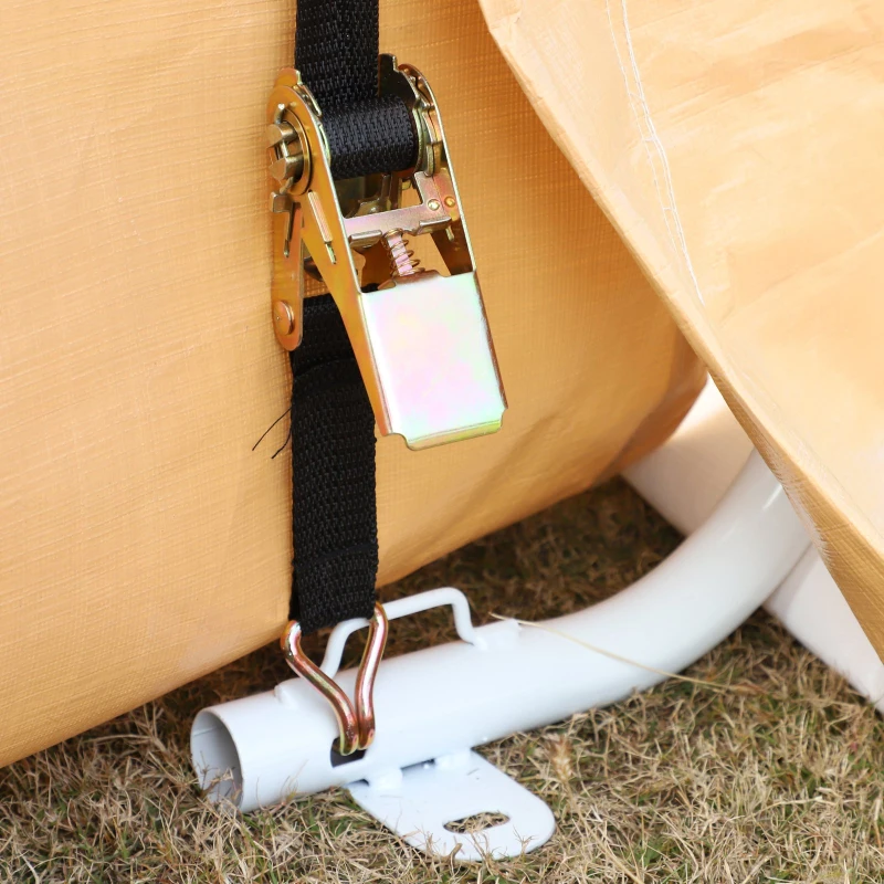 Outsunny 12'x20' Carport Extra Large Upgraded Heavy Duty Car Canopy Truck SUV Boat Shelter w/ Sidewalls UV-Treated Cover for Party, Garden Storage Shed, Coffee