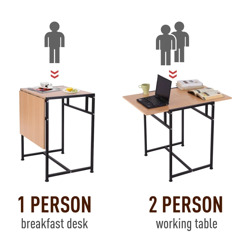 HOMCOM 36" Wood Top Folding Computer Table Home Office Desk Slide Folding Writing Desk - Black