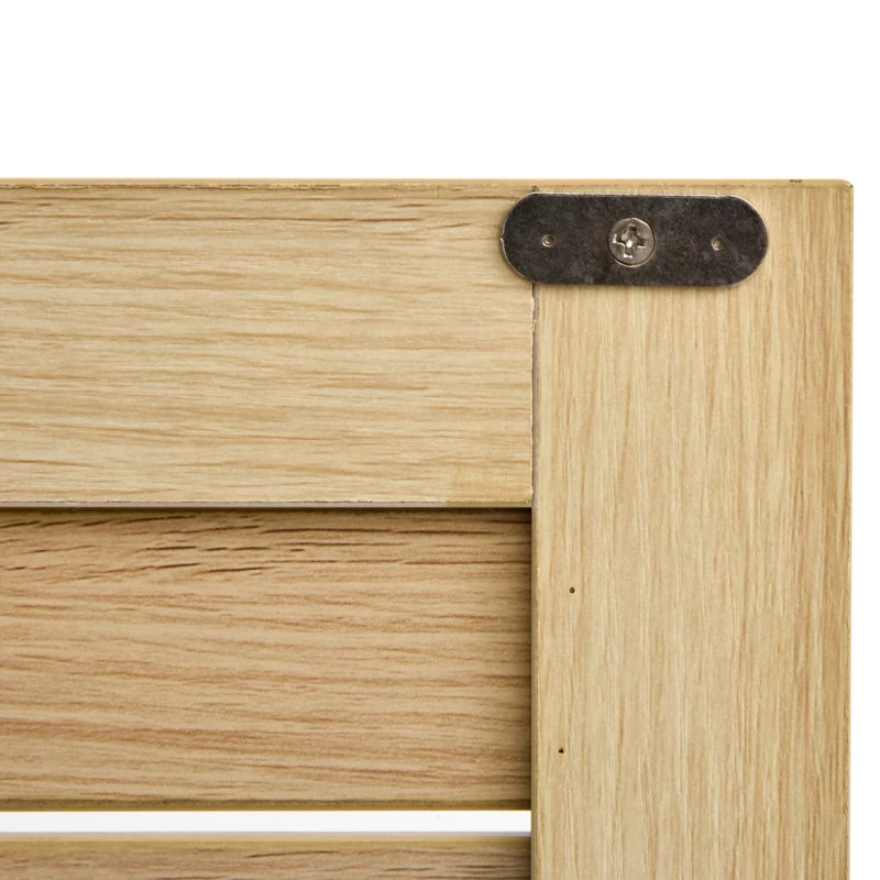 kleankin Tall Bathroom Floor Cabinet, Freestanding Linen Tower with Adjustable Shelf and Cupboard, Narrow Side Storage Organizer, Natural Wood