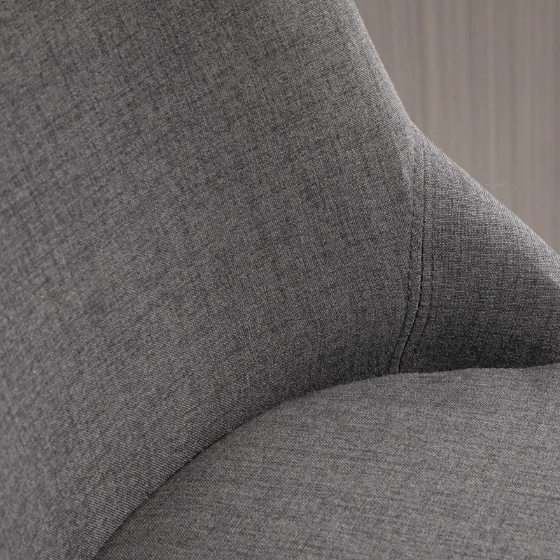 HOMCOM 28" Swivel Bar Height Bar Stools Set of 2, Armless PU Leather Upholstered Barstools Chairs with Nailhead Trim and Wood Legs, Dark Grey