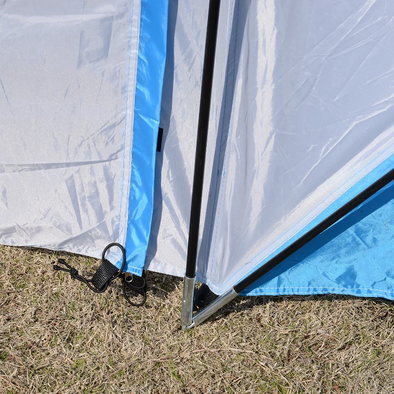 Outsunny 15' x 7.5' Taffeta/ Fiberglass 4-6 Person Lightweight Portable Outdoor Camping Tent with Carry Bag Spacious - Blue/White