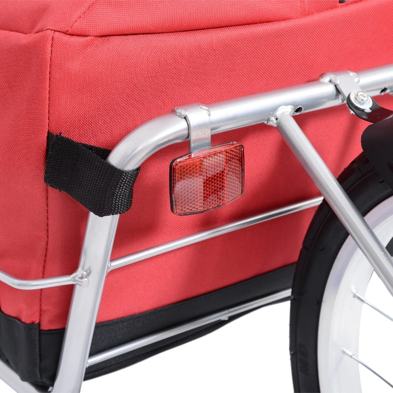 Aosom Single Wheel Foldable Bicycle Cargo Trailer - Red