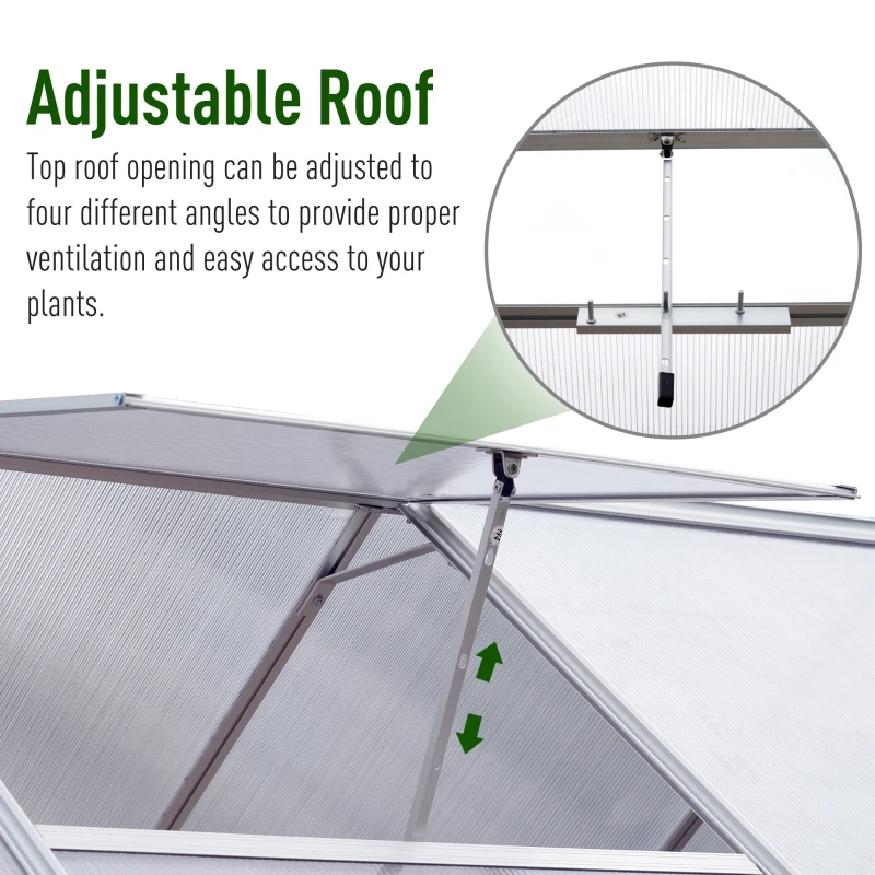 Outsunny 8' x 6' x 7' Polycarbonate Aluminum Framed Portable Walk-In Garden Greenhouse