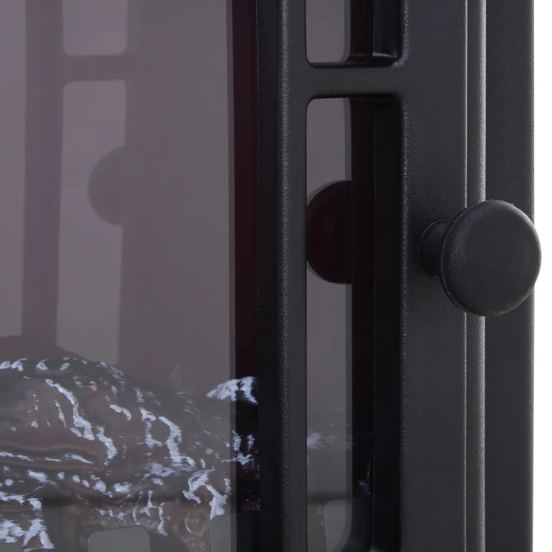 HOMCOM Freestanding Electric Fireplace Stove Space Heater Infrared Quartz LED  9.5" W 1500W Steel  Black