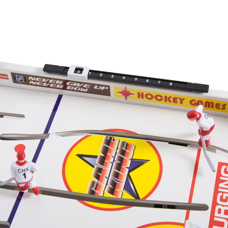 Soozier 37" Mini Table Top Rod Hockey Table Air Hockey Game for Kids and Adults - White