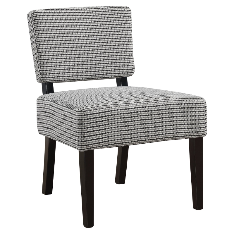 Monarch Contemporary Two-Tone Abstract Dot Pattern Accent Slipper Chair - Light Grey / Black