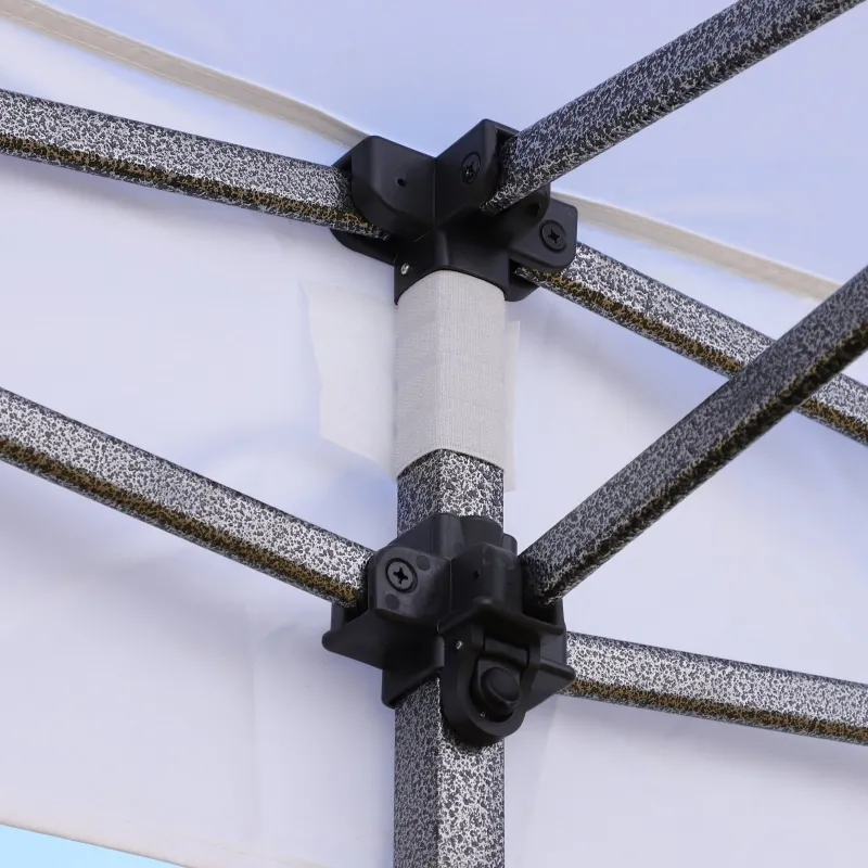 Outsunny 10' x 20' Pop Up Canopy Tent, Instant Sun Shelter, Tents for Parties, Height Adjustable, with Wheeled Carry Bag, for Outdoor, Garden, Patio, White