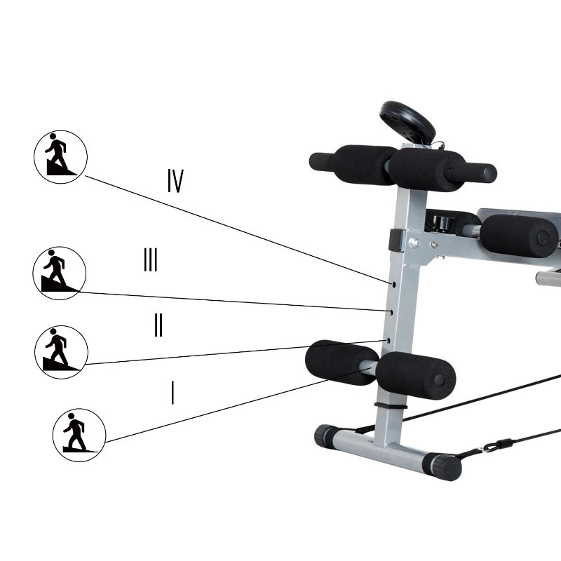 Soozier Steel Height Adjustable Multi-Position Abdominal Sit-Up Home Gym Bench with LCD Monitor and Resistance Bands