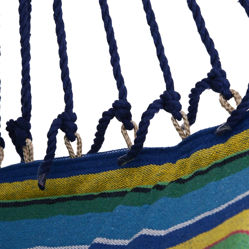 Outsunny Hanging Rope Hammock Swing Chair Seat - Blue / Yellow