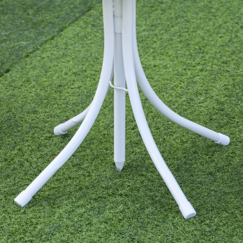 Outsunny Kids Folding Table and Chairs Set Color for Outdoor Garden Patio Backyard with Removable & Height Adjustable Sun Umbrella, Multi