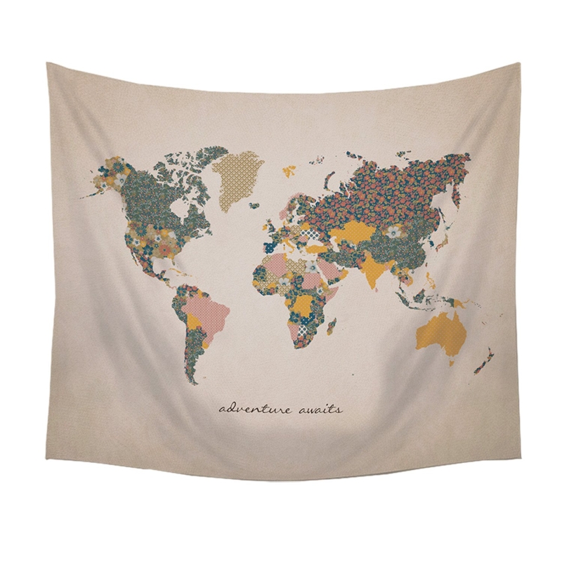 Stratton "Adventure Await" Map Wall Tapestry