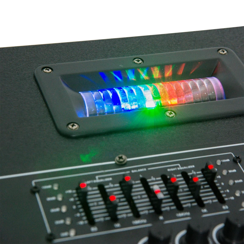 HomCom 37" 80 Watt Portable LED Wireless Bluetooth Compatible Dual Speaker Stereo with Wheels