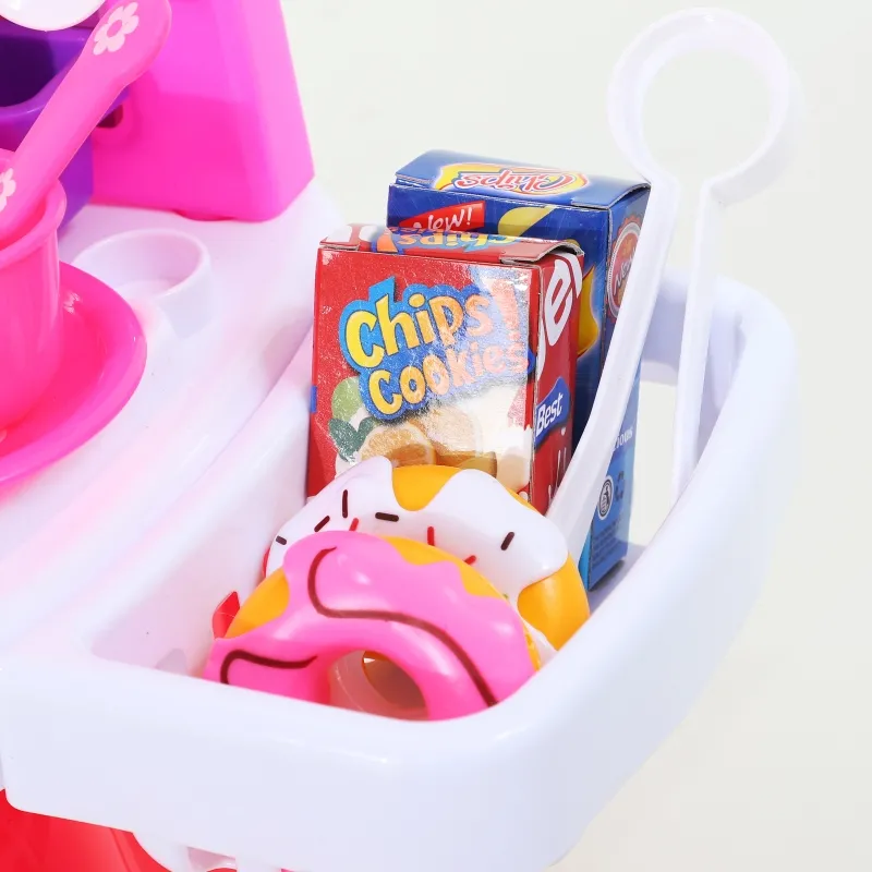 HOMCOM 20 Piece Birthday Cake Pretend Play Food Set Kids Educational Toy