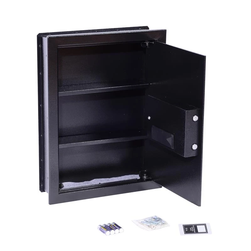 Open Box HomCom 19" x 14" x 4" Digital Wall Mounted Home Security Storage Safe - Black